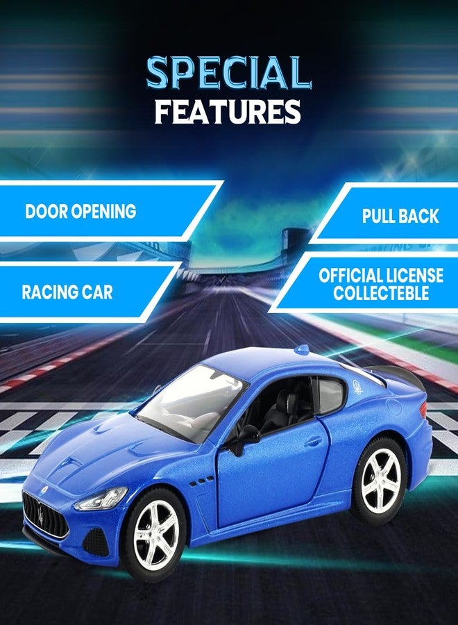 آر إم زد سيتي سيارة لعبة مازيراتي جران توريزمو MC من آر إم زد سيتي، مصنوعة من المعدن المصبوب، مقاس 5 بوصات، بمقياس 1:32 | سيارة مرخصة قابلة للتحصيل مع أبواب قابلة للفتح وآلية سحب للخلف | سلسلة عالمية للأطفال ومحبي السيارات | أزرق - Image 4